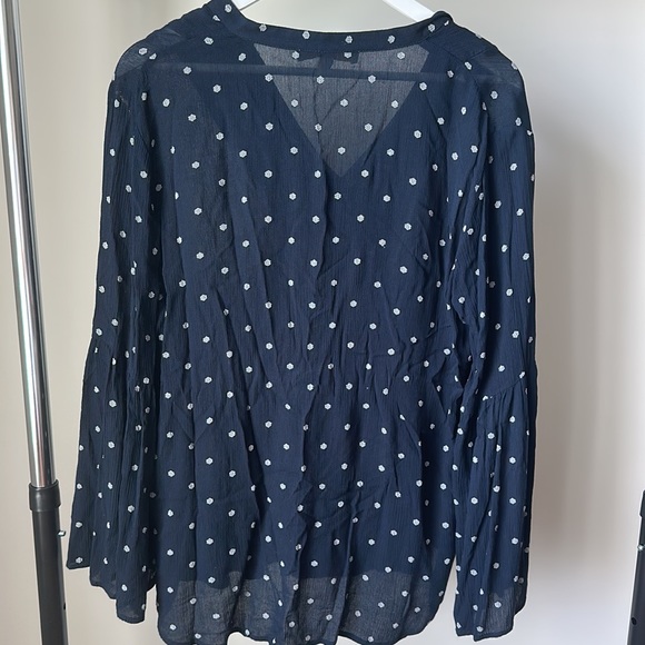 LOFT Flowy Navy Blouse - Picture 2 of 3